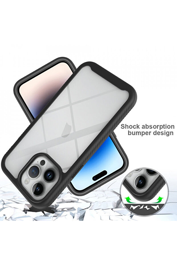 IPhone 15 Pro Case + Screen Protector - Techsuit Defense360 Pro - Black - 3