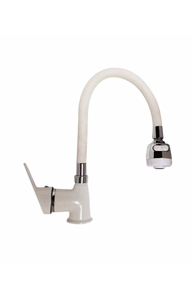 White Chrome 2 Function Movable Spout Sink Kitchen Faucet Fountain Tap Double Water Inlet
