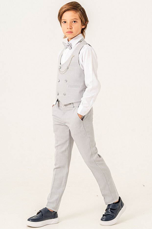Boy's Suit with Linen Vest