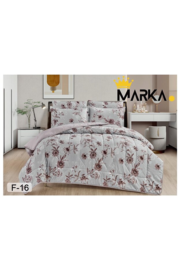 Double bed sheet with a floral pattern, reversible design, to give you a refreshing summer with microfiber materials, size 220*240 cm - 1