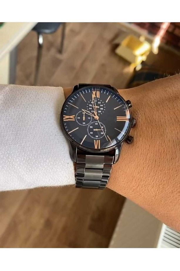 Erkek Model Çelik Siyah Klasik Analog Kol Saati - 7