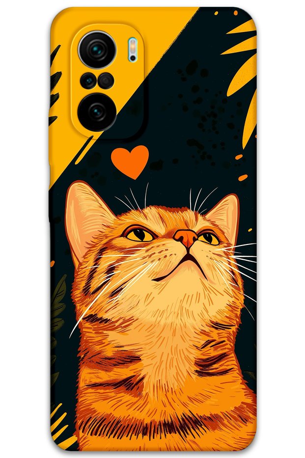 Poco F3 Compatible Cat Pattern Phone Case + Screen Protector - 5783