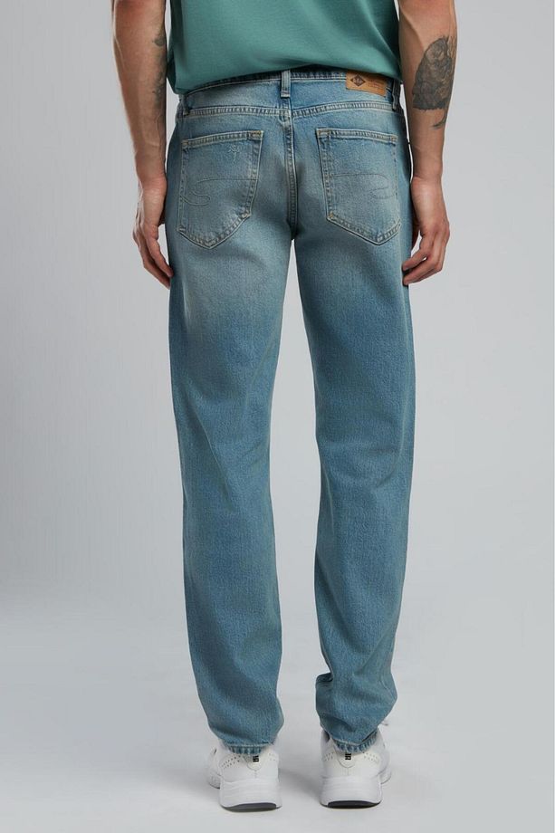 Jagger Normal Bel Dar Kesim Düz Paça Mavi Erkek Jean Pantolon - 2