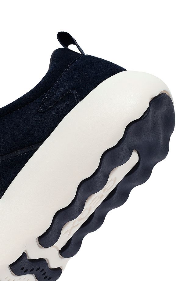 Erkek Lacivert Kalın Tabanlı Bağcıklı Süet Deri Sneaker U46LFA00022C4064 - 8