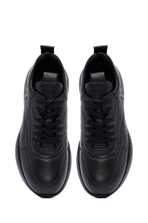 Erkek Siyah Bağcıklı Deri Sneaker 25SFD642318 - 7