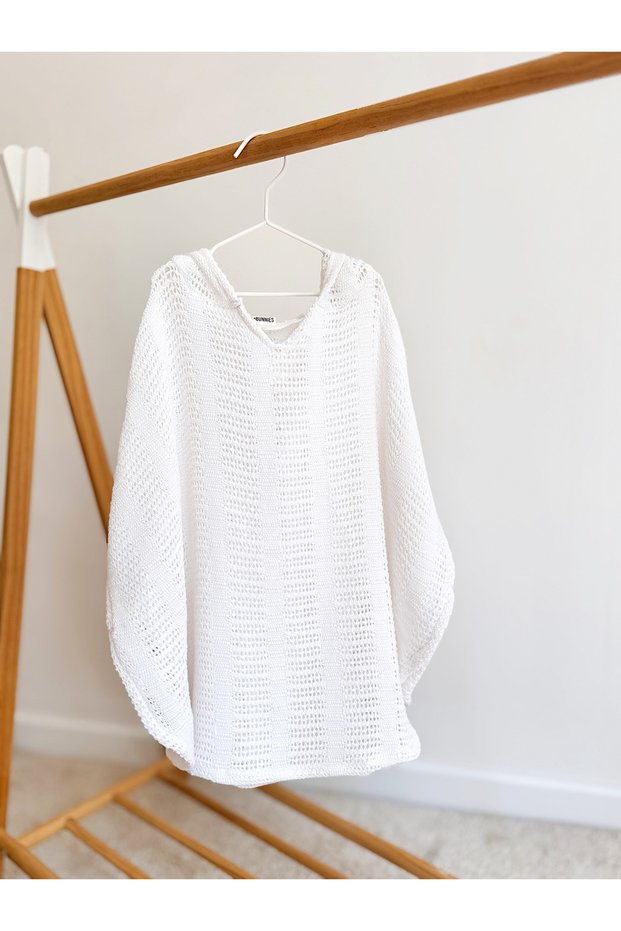 100% Cotton White Children's Beach Dress – Summer Breathable Lightweight Dress 2-5 Years