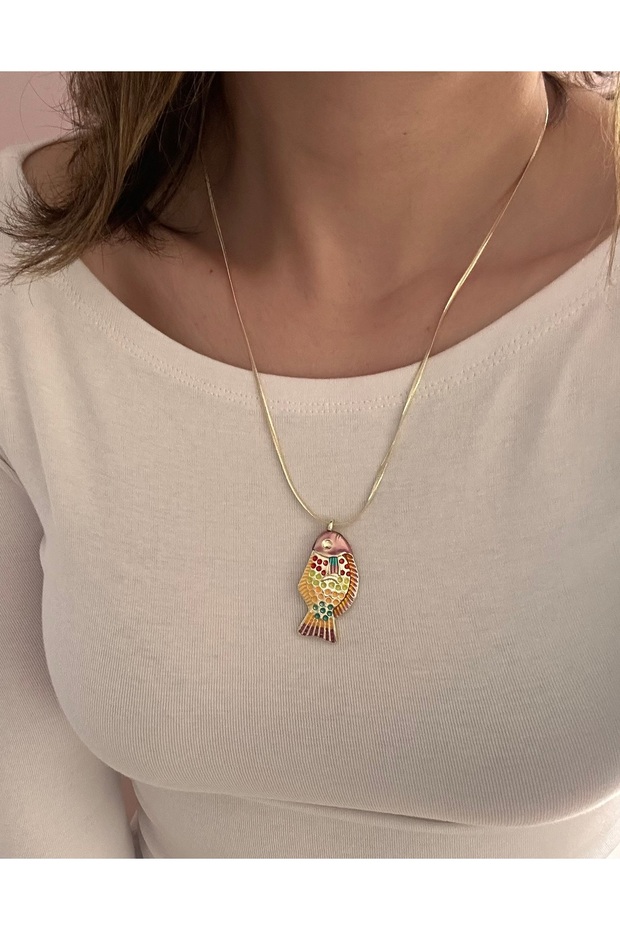 Colorful Steel Fish Necklace