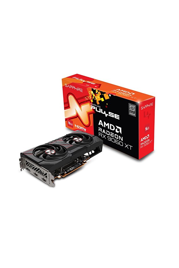 Radeon RX9060 XT PULSE GDDR6 16GB 128Bit FSR 4 AMD Ekran Kartı-11350-03-20G - 1