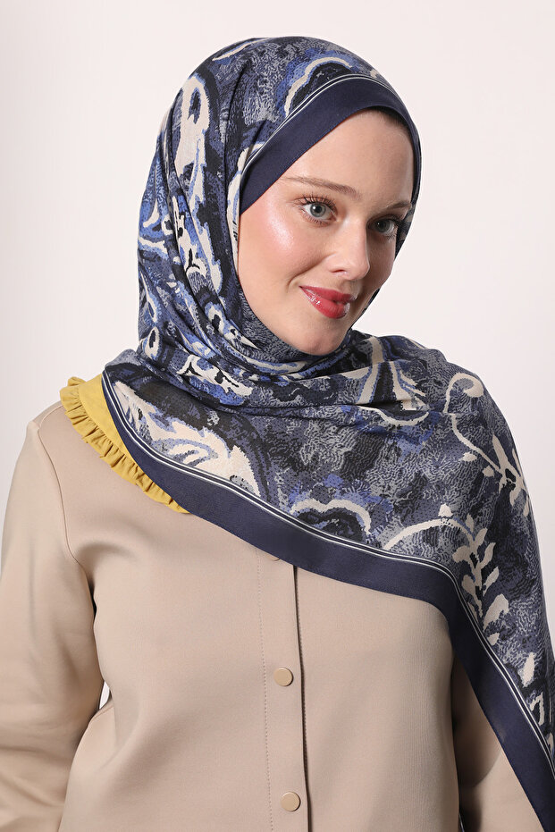 شال حريري منقوش - 3