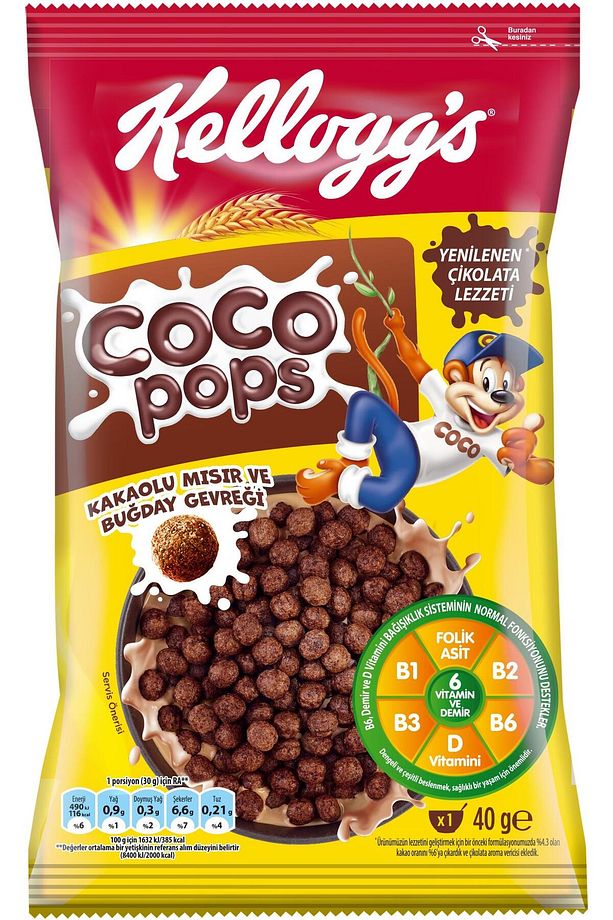 Coco Pops Çikolatalı Buğday Ve Mısır Gevreği 40 Gr, Lif,demir Ve 7 Vitamin Içerir - 1