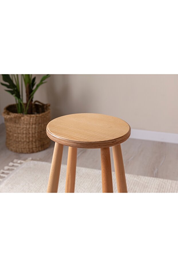 ZEUS AHŞAP BAR TABURESİ, BEJ - 2