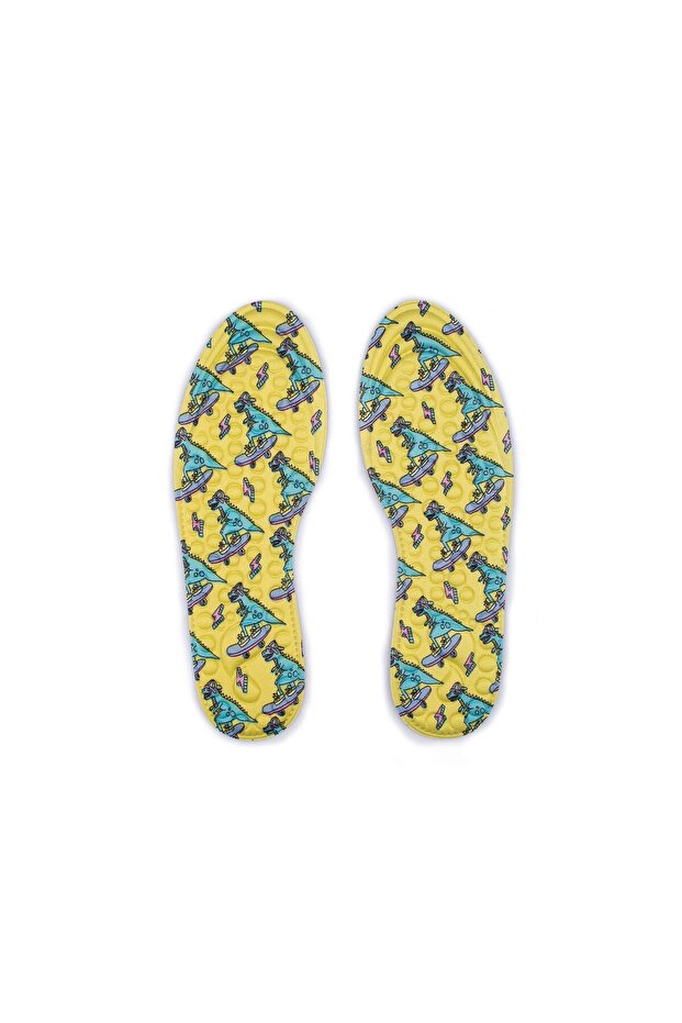 نعل داخلي من إسفنج الذاكرة بطبعة ديناصور - 1