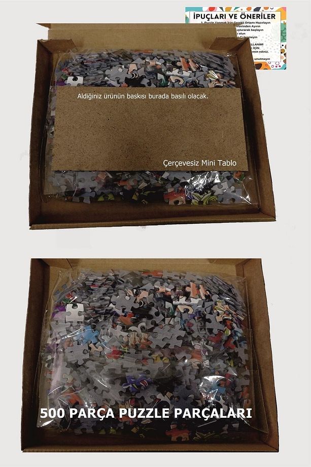 Yavru aslan ve yetişkin yansıması 500 Parça Puzzle Yapboz Çocuklar için Neşeli Hayvan Temalı - 4