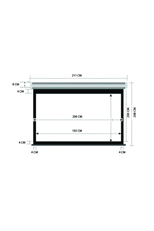 AX-20 200x200 cm Storlu Manuel Projeksiyon Perdesi (Arkası Siyah Fonlu) - 7