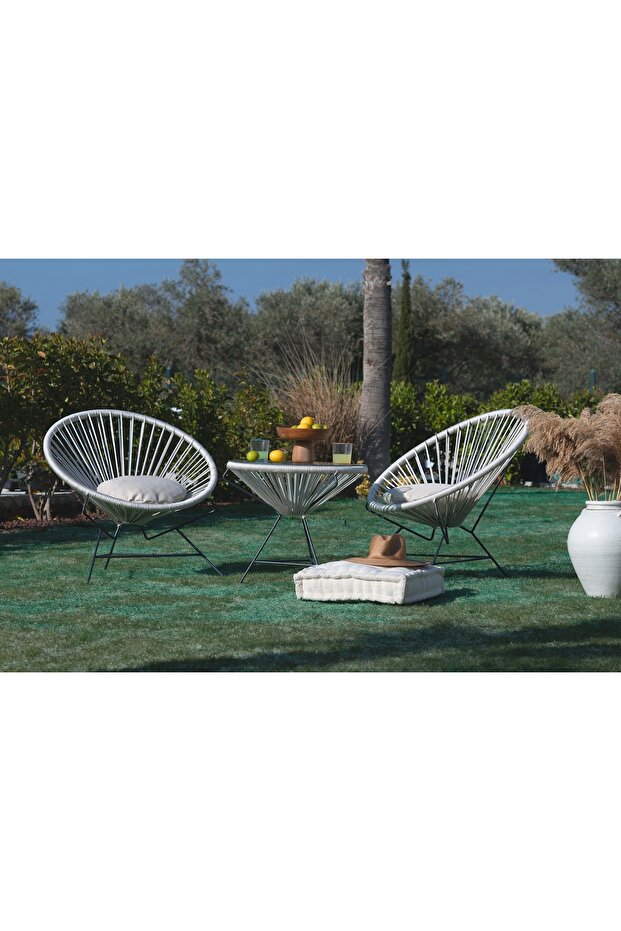 CORTO İP ÖRGÜ ÇAY SETİ, KREM - 1