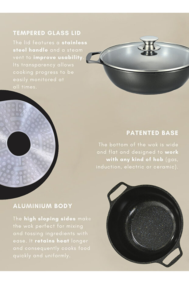 10-PCS Granite Non-stick Cookware Set,Scald-proof Handle,Suitable for multiple people(Black) - 4
