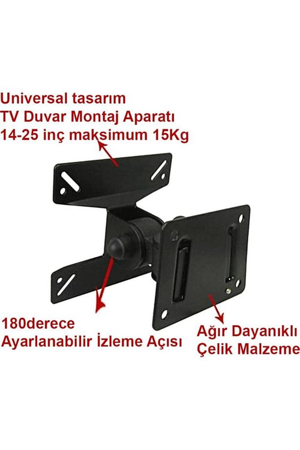 LED TV LCD Monitör Duvar Askı Aparatı Duvar Hareketli 14"-24" 15kg - 2