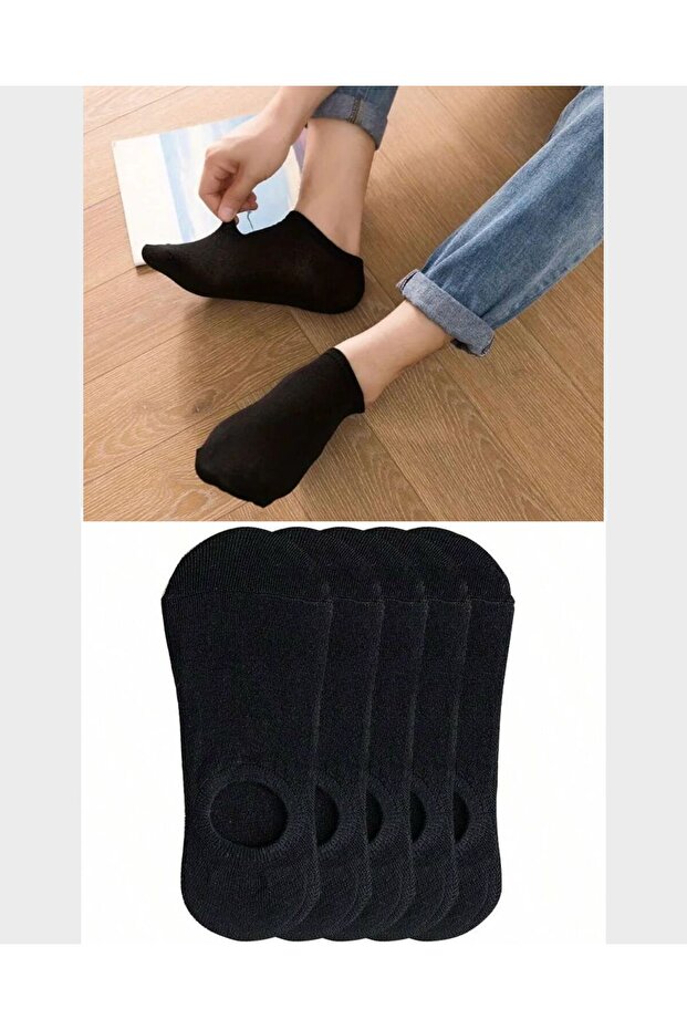 5 Çift Unisex Basic Babet Çorap - 1