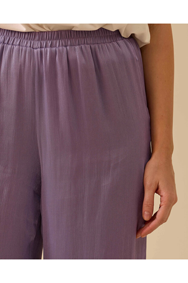 Elastik Bel Dökümlü Pantolon - 5