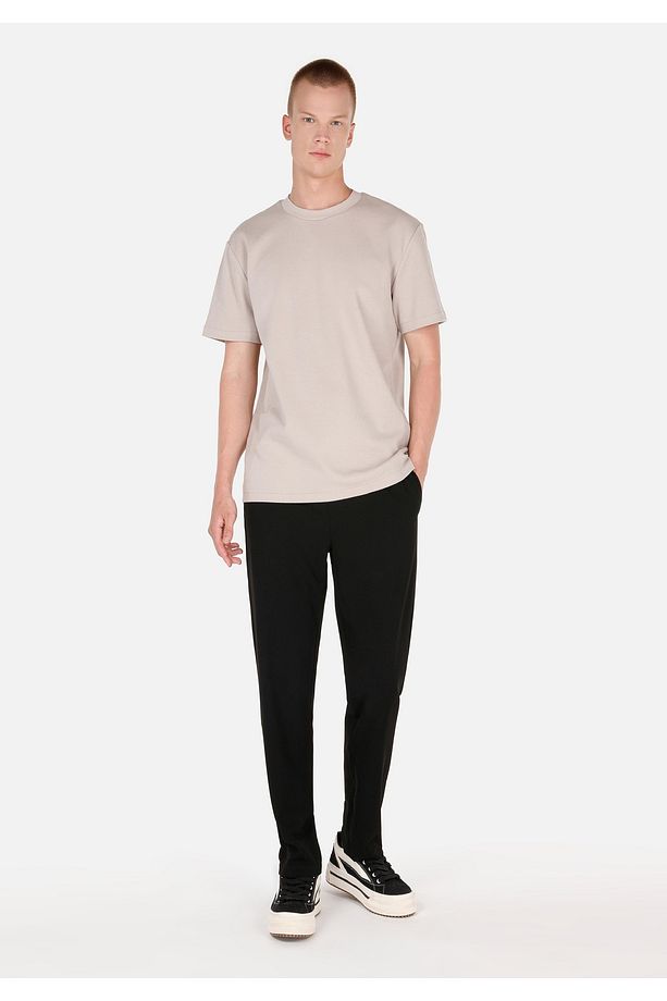 Comfort Fit Yuvarlak Yaka Erkek Taş Kısa Kol Tişört - 5