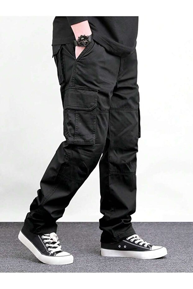 Men's Cargo Pocketed Gabardine Baggy Pants