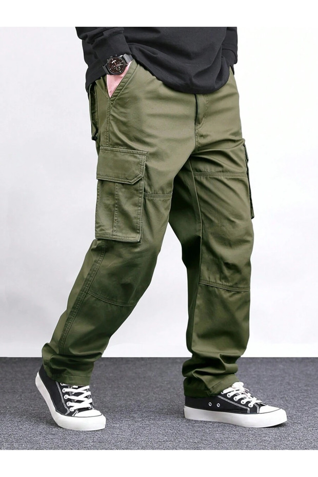 Men's Cargo Pocketed Gabardine Baggy Pants