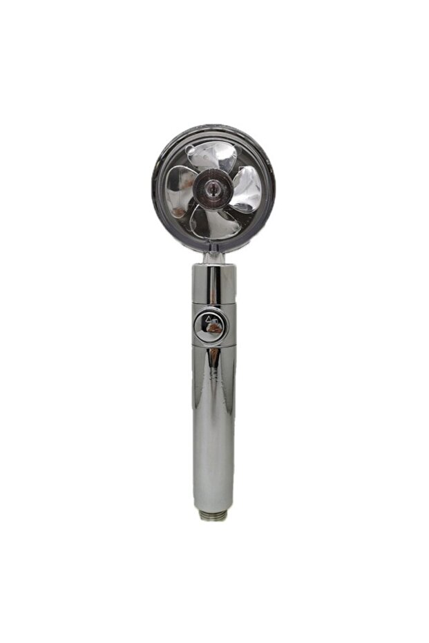 Silver no filter New Propeller Driven Shower Head Cotton Filter Turbocharged High Pressure Handheld