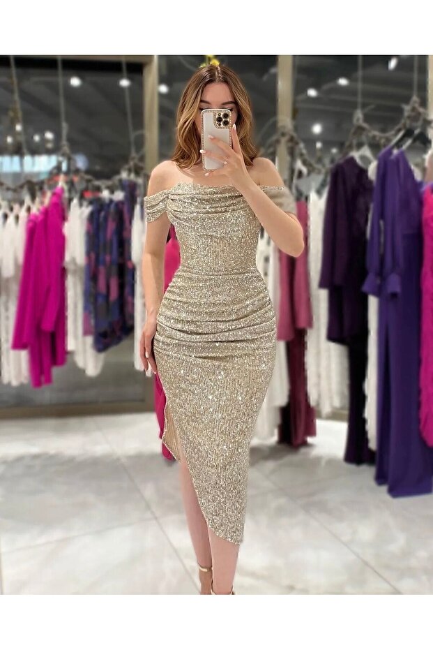 Liana Degaje Collar Midi Dress