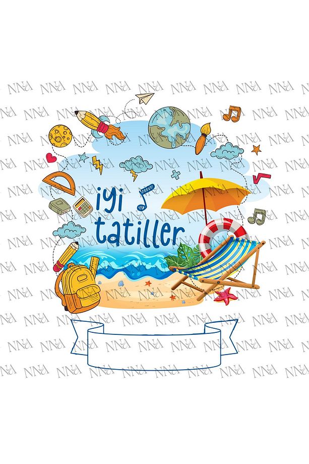 50 Adet Yaz İyi Tatiller Baskılı Hediyelik Kağıt Çanta/poşet 18x8x24 Cm - 2