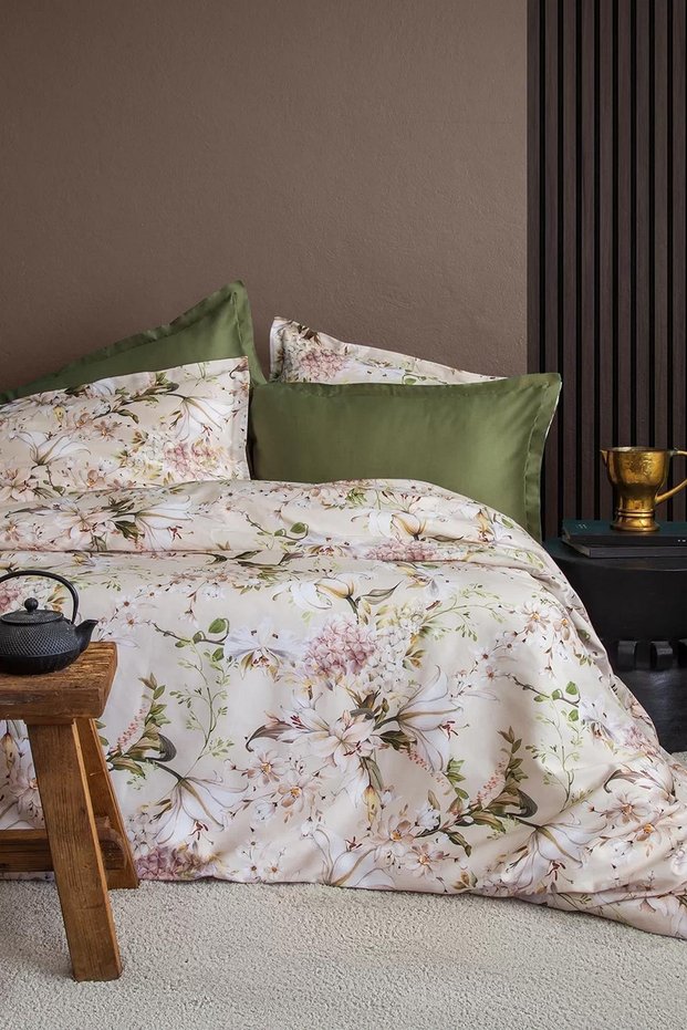 İssimo Harmonia 210 Tc (83 Thread) Digital Cotton Satin Double Duvet Cover Set