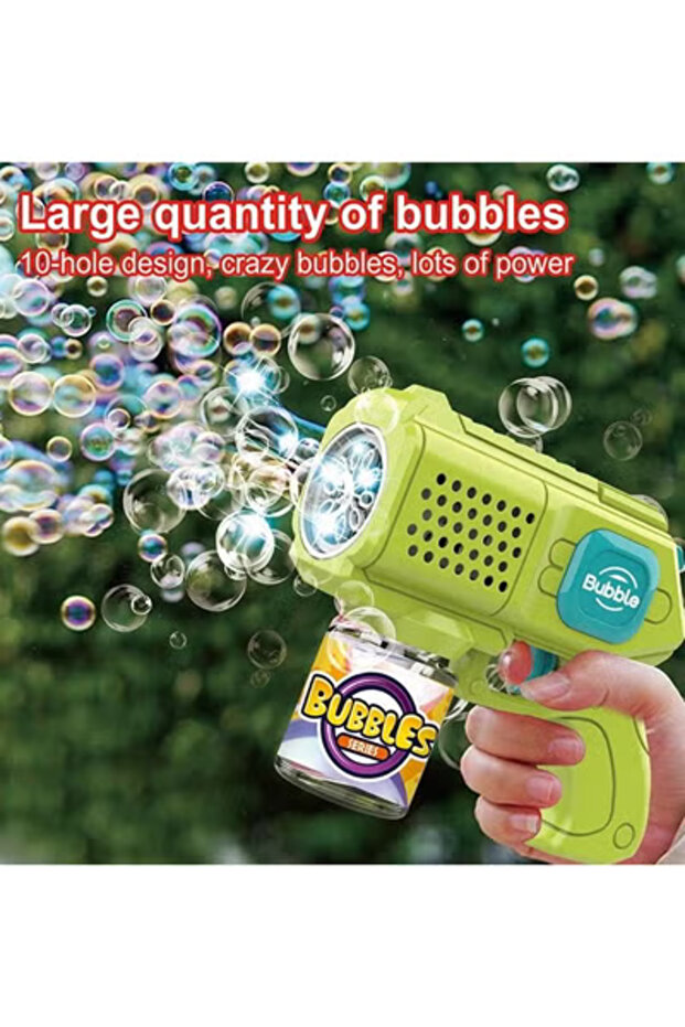 Multicolor Bubble Maker Machine with Lights and Bubble Solution - 3