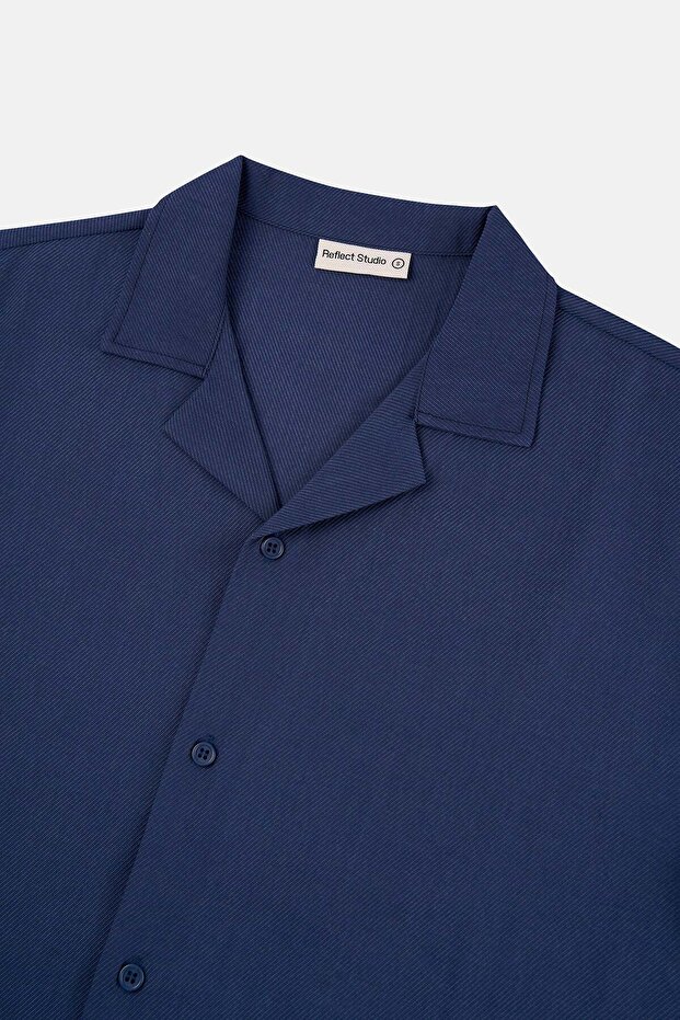 Basic TENCEL™ Kısakollu Gömlek - Lacivert - 2