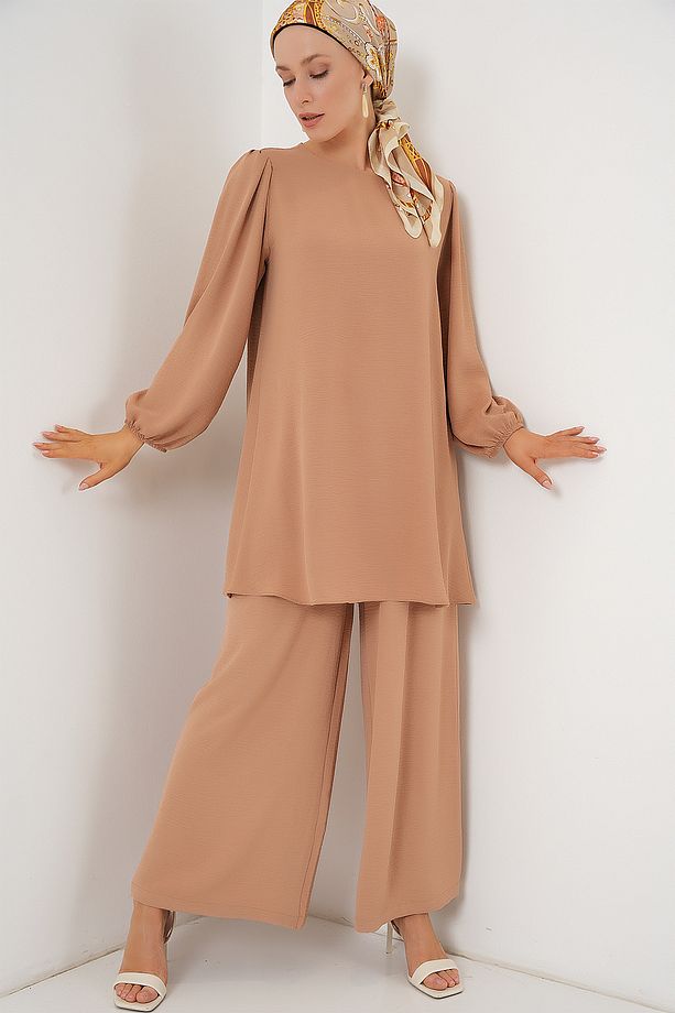 Ayrobin Tunik Pantolon Alt Üst Takım 6712 - Vizon - 4