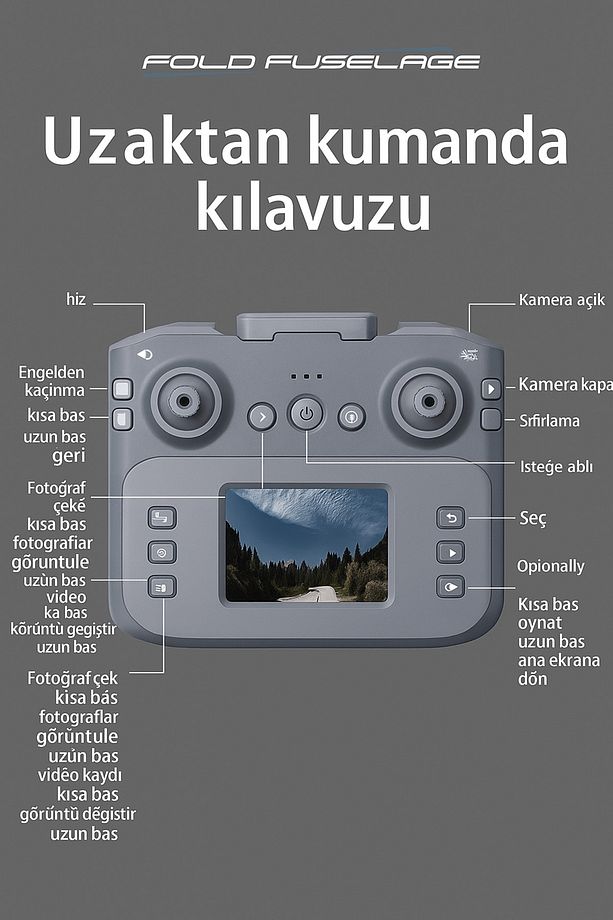 Ekranlı Kumandalı 2k Kameralı Akıllı Drone - Uzun Menzilli, Yüksek Performanslı - 6