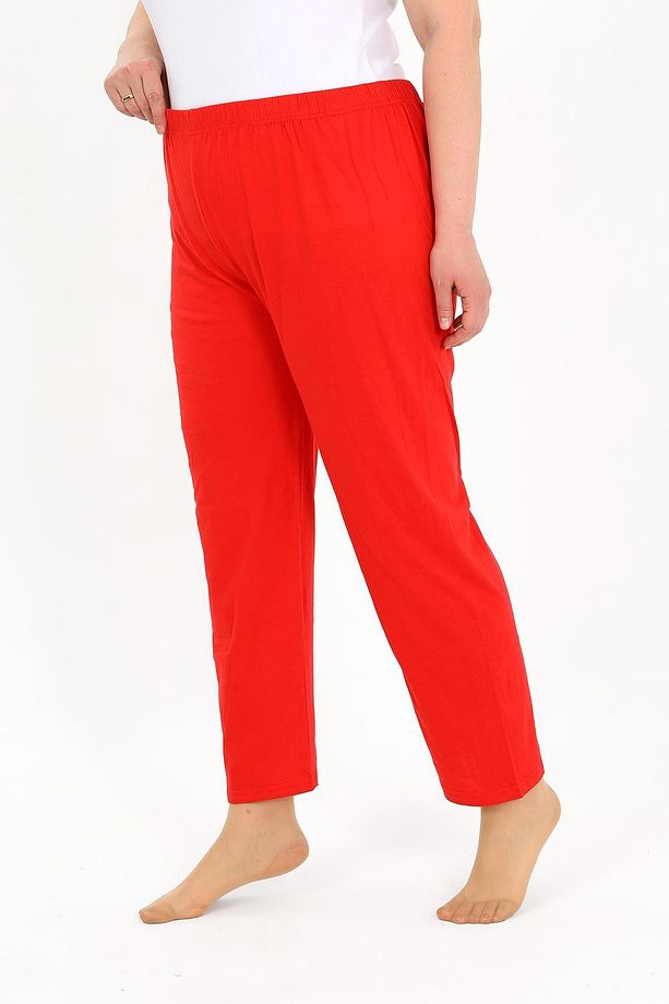 Kadın Pamuklu Büyük Beden Alt Pijama Kırmızı 27560 - 3