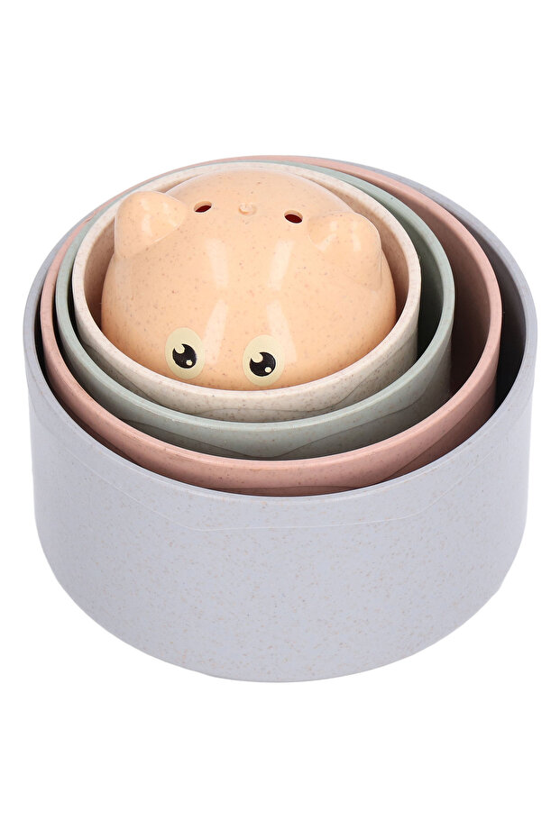 Educational and Interactive Set, Stacking Tower, Teddy Bear, 5 Pieces - 6