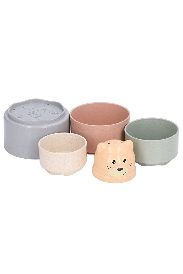 Educational and Interactive Set, Stacking Tower, Teddy Bear, 5 Pieces - 7