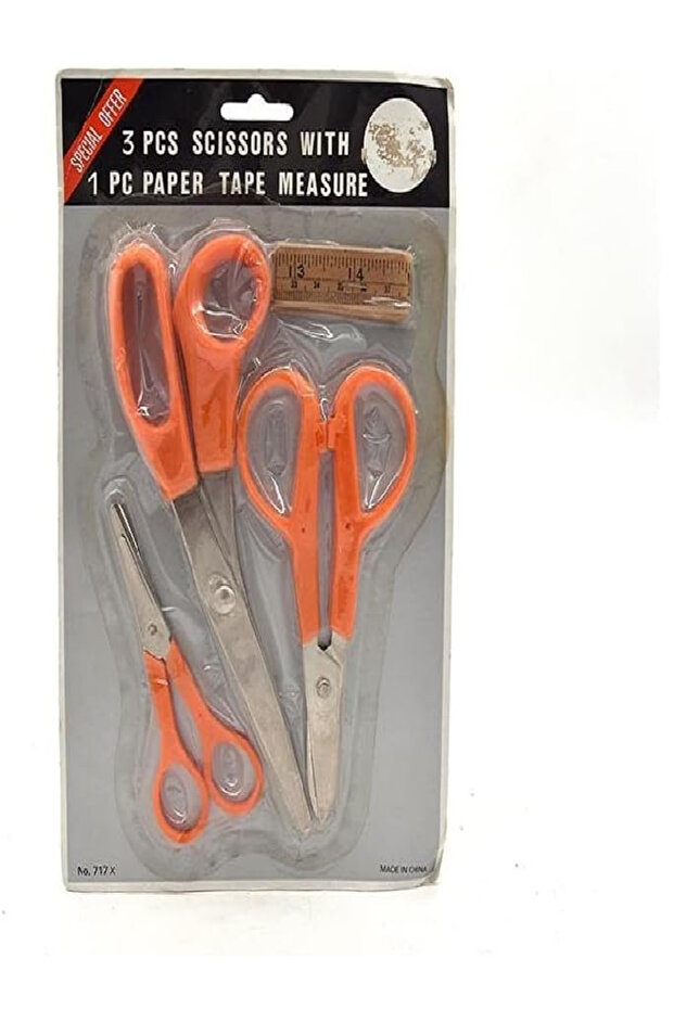 L.T.R Scissors 3-Piece Set with 1 Paper Tape Measure | Stationery & Craft Essentials