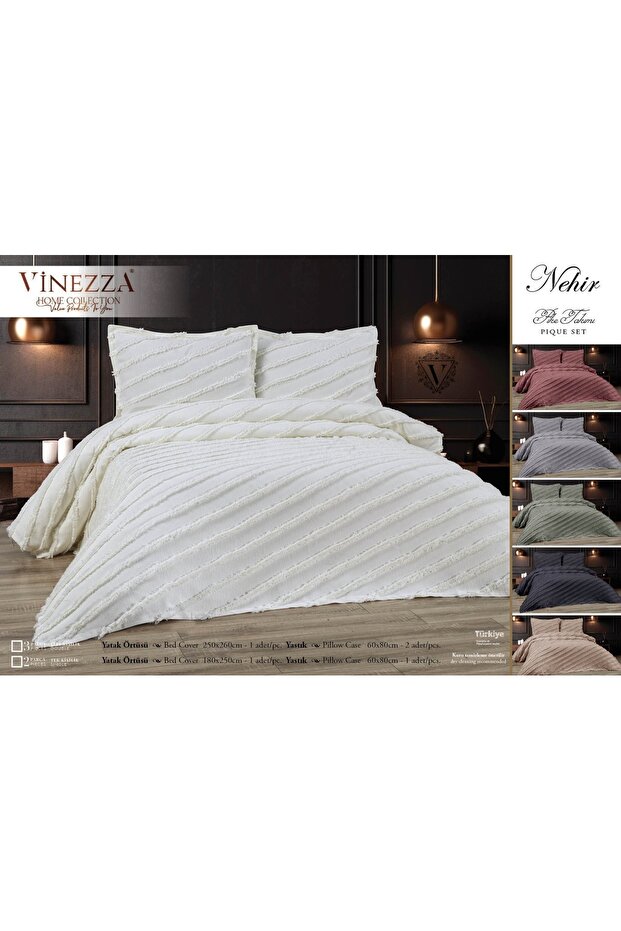 Pompom Bedspread Set Gray - 1