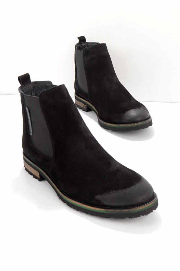 Black Hakiki Deri Erkek Bot & Bootie Hp1144177901 - 2
