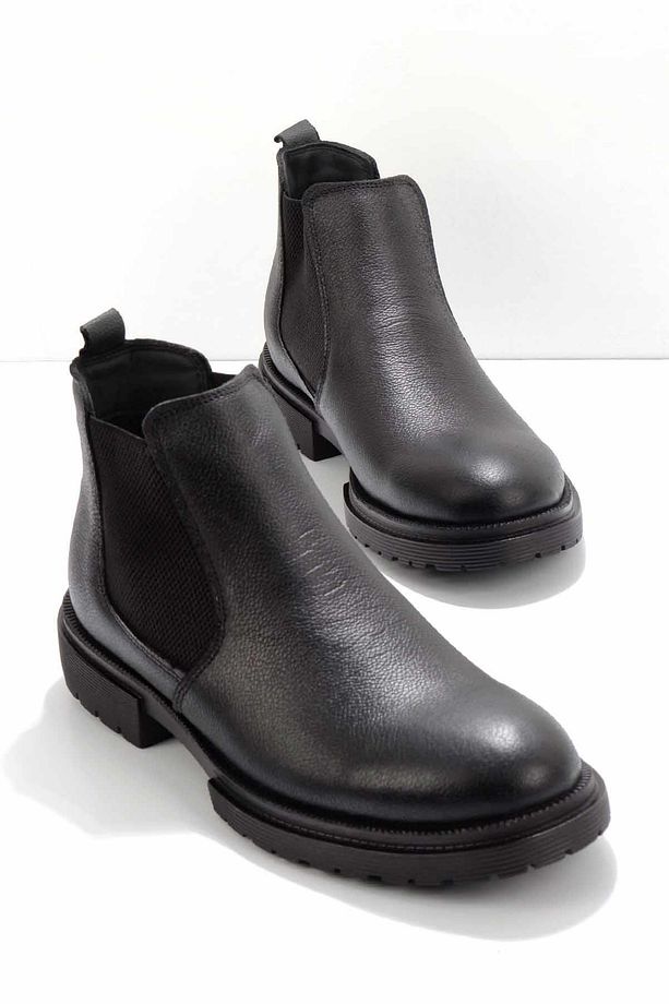Siyah Leather Erkek Bot & Bootie E02400080003 - 2