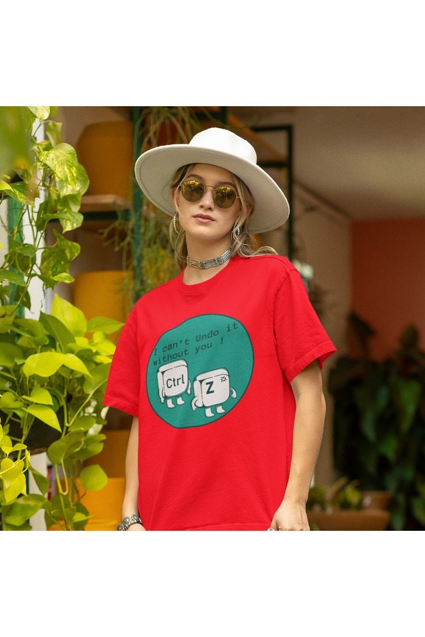 100% Cotton Men/Women -Ctrl+Z- Transfer Printed Round Neck Short Sleeve T-Shirt