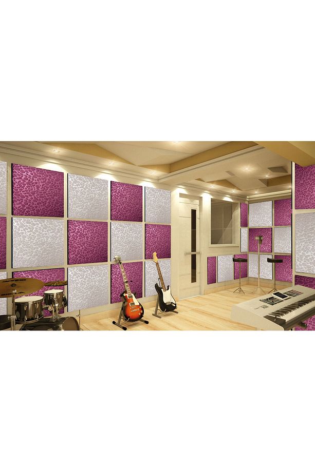 Beyaz Boyanabilir EMBOS Keçe Ses Ve Isı Yalıtım Paneli 40x40 cm - 6 Adet/1 m² - 4