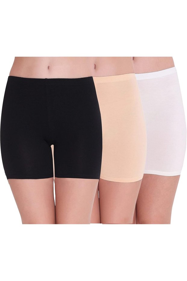 Women's Cotton Lycra Cycling Shorts/Yoga shorts/Night Shorts/Under Skirt Safety Shorts (Pac