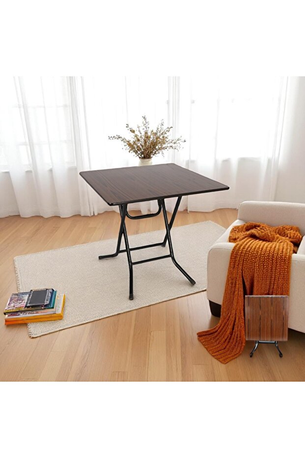 طاولة قابلة للطي مربعة اسود - 1