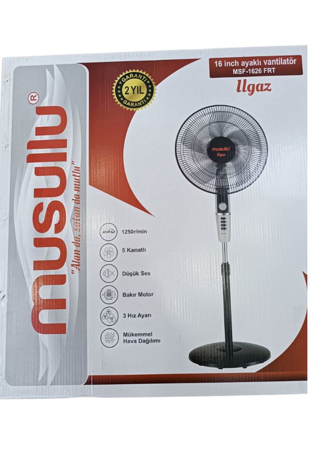 Musullu 5 Kanatlı Sanayi Tipi Vantilatör | 1250r/min | Bakır Motor | Sessiz Çalışma | 3 Kademeli Hız - 2