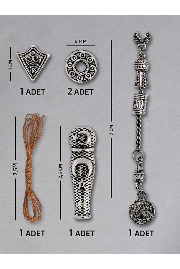 1 Single Tuğra Tassel Set – Natural Stone | Epoxy Suitable for Rosary and Jewelry Making