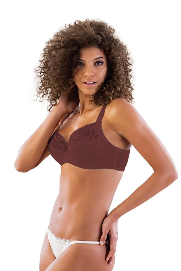 حمالة صدر مجمعة من Underwire باللون العنابي Emay 113 C