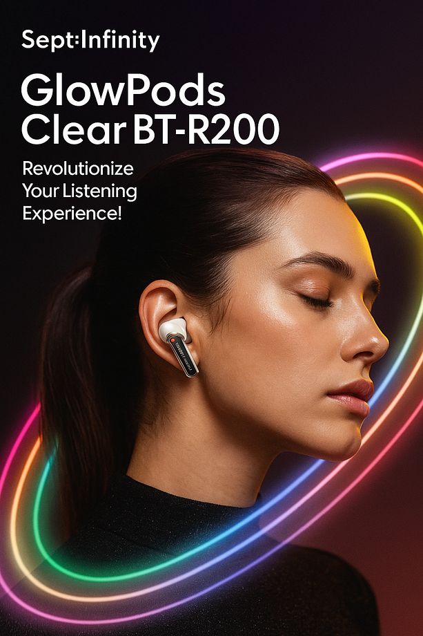 Bluetooth Kulaklık| Şeffaf Tasarım | Dokunmatik Kontrol | Gürültü Engelleme | iOS & Android Uyumlu - 4