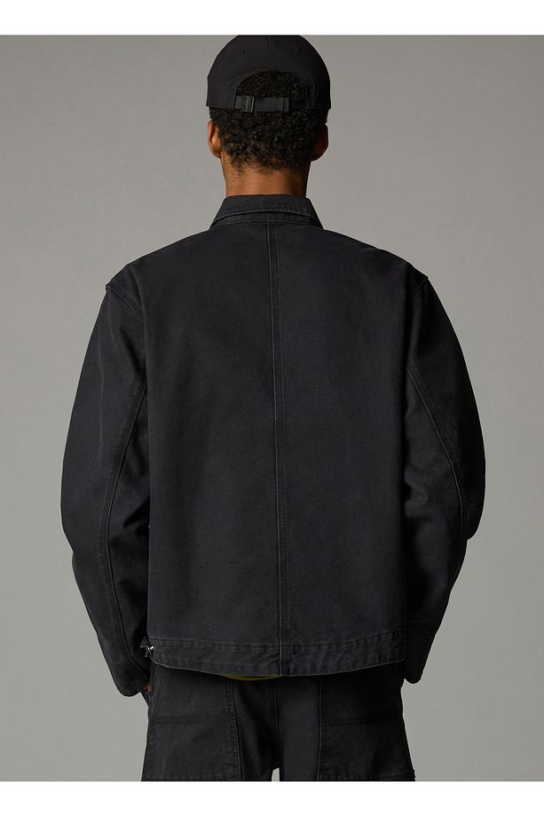 NF0A8B72JK31-M CEDAR CANVAS WORK JA Siyah Regular Fit Düz Erkek Ceket - 3